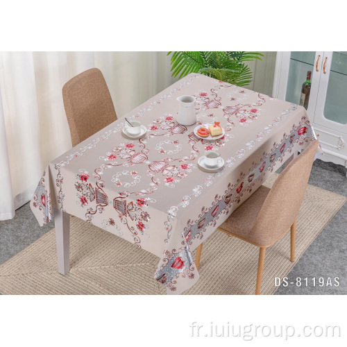 Tissu de couverture de table en lin blanc de bannière de promotion